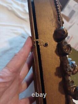 Vintage French Floral Garland Wood Display Wall Table Show Case Shadow Box Frame