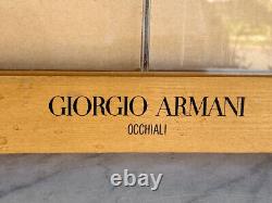 Vintage GIORGIO ARMANI Occhiali Eyeglasses Frame Display Case. Wood + Acrylic
