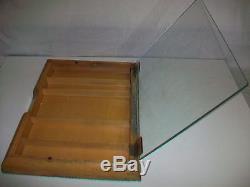 Vintage Gillette Advertising Display Case Wood with Glass Lid Pioneer Display Co