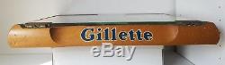 Vintage Gillette Razor Blade Wood and Glass Advertising Counter Top Display Case