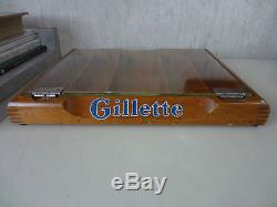 Vintage Gillette Razor Store Counter Display Case-glass & Wood-advertising