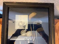 Vintage Golf Memorabilia Shadow Box Wood Framed Hanging Display Case Large Used