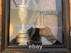 Vintage Golf Memorabilia Shadow Box Wood Framed Hanging Display Case Large Used