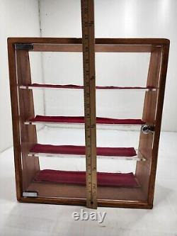 Vintage Guess Watches 4 Shelf Wood Display Case with Key
