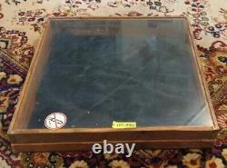 Vintage Handmade 50+ Yrs Estate OLD WOOD-GLASS JEWELRY DISPLAY CASE Flea Market