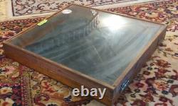 Vintage Handmade 50+ Yrs Estate OLD WOOD-GLASS JEWELRY DISPLAY CASE Flea Market