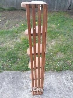 Vintage Handmade Prisoner Slat Wood Heart Corner Curio Shelf boho display case