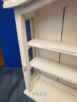 Vintage Hanging Apothecary Medicine Cabinet Wood and Glass Door Display Case 22