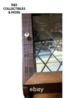Vintage Hanging Display Case, Wood & Glass, 2 Glass Shelves, 1 Of A Kind
