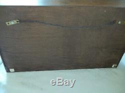 Vintage Hanging Table Top Wood & Glass Display Cabinet Case 2 Shelves 23 x 13