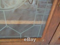 Vintage Hanging Table Top Wood & Glass Display Cabinet Case 2 Shelves 23 x 13