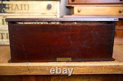 Vintage Hickory Elastic Sewing Thread Antique Store Counter Wood Display Case