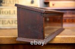 Vintage Hickory Elastic Sewing Thread Antique Store Counter Wood Display Case