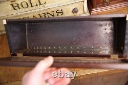 Vintage Hickory Elastic Sewing Thread Antique Store Counter Wood Display Case
