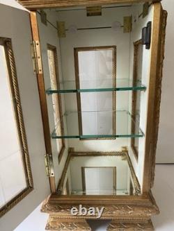 Vintage Horchow Vitrine Italian Rococo Wood Display Case Curio Cabinet
