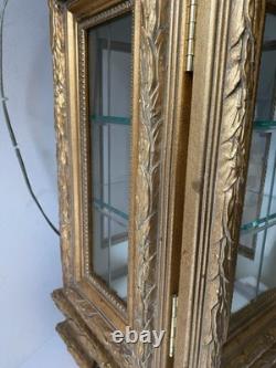 Vintage Horchow Vitrine Italian Rococo Wood Display Case Curio Cabinet