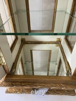 Vintage Horchow Vitrine Italian Rococo Wood Display Case Curio Cabinet