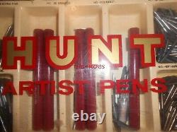 Vintage Hunt Artist Pens Display Case Full of Tips Nibs