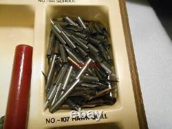 Vintage Hunt Artist Pens Display Case Full of Tips Nibs