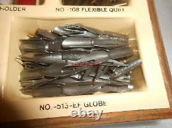 Vintage Hunt Artist Pens Display Case Full of Tips Nibs