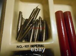 Vintage Hunt Artist Pens Display Case Full of Tips Nibs