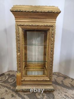 Vintage Italian Gold Gilt Glass Mirrored Display Case Cabinet Creazioni