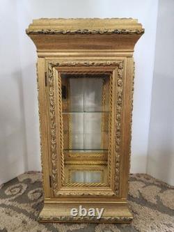 Vintage Italian Gold Gilt Glass Mirrored Display Case Cabinet Creazioni