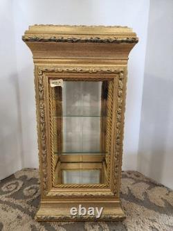Vintage Italian Gold Gilt Glass Mirrored Display Case Cabinet Creazioni