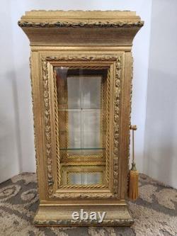 Vintage Italian Gold Gilt Glass Mirrored Display Case Cabinet Creazioni