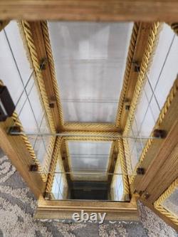 Vintage Italian Gold Gilt Glass Mirrored Display Case Cabinet Creazioni