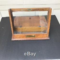 Vintage JEWELRY DISPLAY CASE WOOD & GLASS BROADWAY NEW YORK CITY