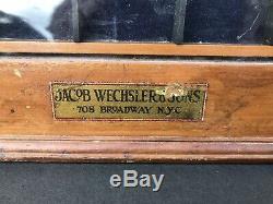 Vintage JEWELRY DISPLAY CASE WOOD & GLASS BROADWAY NEW YORK CITY