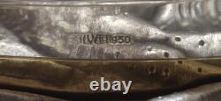Vintage Japan Fine 950 Sterling Silver Sailboat Encased Wood Glass Display Case
