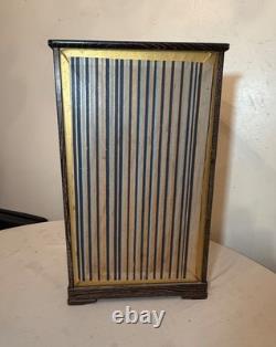 Vintage Japanese Asian handmade wood glass statue display show countertop case