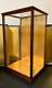 Vintage Japanese Display Glass Case Brown Wood Frame Doll Geisha H21.1 W12.7in