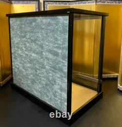 Vintage Japanese Display Glass Case Wood Frame Doll Geisha H14.1 W14.9in