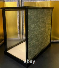 Vintage Japanese Display Glass Case Wood Frame Doll Geisha H14.1 W14.9in