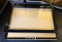 Vintage Japanese Display Glass Case Wood Frame Doll Geisha H14.1 W14.9in