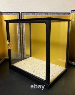 Vintage Japanese Display Glass Case Wood Frame Doll Geisha H14.5 W14.9in