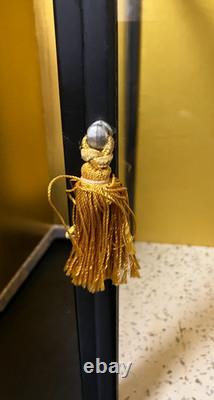 Vintage Japanese Display Glass Case Wood Frame Doll Geisha H14.5 W14.9in