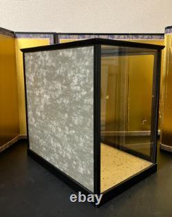 Vintage Japanese Display Glass Case Wood Frame Doll Geisha H14.5 W14.9in