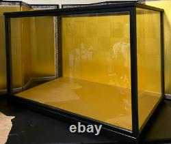 Vintage Japanese Display Glass Case Wood Frame Doll Geisha H15.1 W22.3in