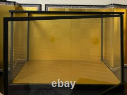 Vintage Japanese Display Glass Case Wood Frame Doll Geisha H15.1 W22.3in