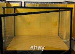 Vintage Japanese Display Glass Case Wood Frame Doll Geisha H15.1 W22.3in