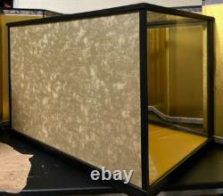 Vintage Japanese Display Glass Case Wood Frame Doll Geisha H15.1 W22.3in