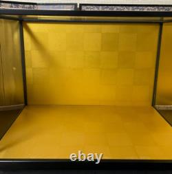 Vintage Japanese Display Glass Case Wood Frame Doll Geisha H15.1 W22.3in
