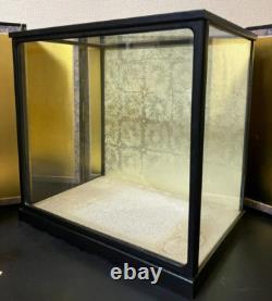 Vintage Japanese Display Glass Case Wood Frame Doll Geisha H16.4 W16.8in