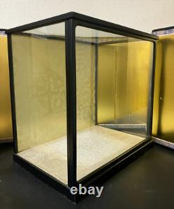 Vintage Japanese Display Glass Case Wood Frame Doll Geisha H16.4 W16.8in