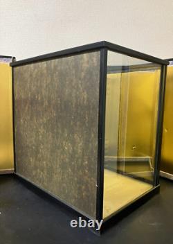 Vintage Japanese Display Glass Case Wood Frame Doll Geisha H16.4 W16.8in