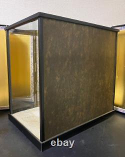 Vintage Japanese Display Glass Case Wood Frame Doll Geisha H16.4 W16.8in